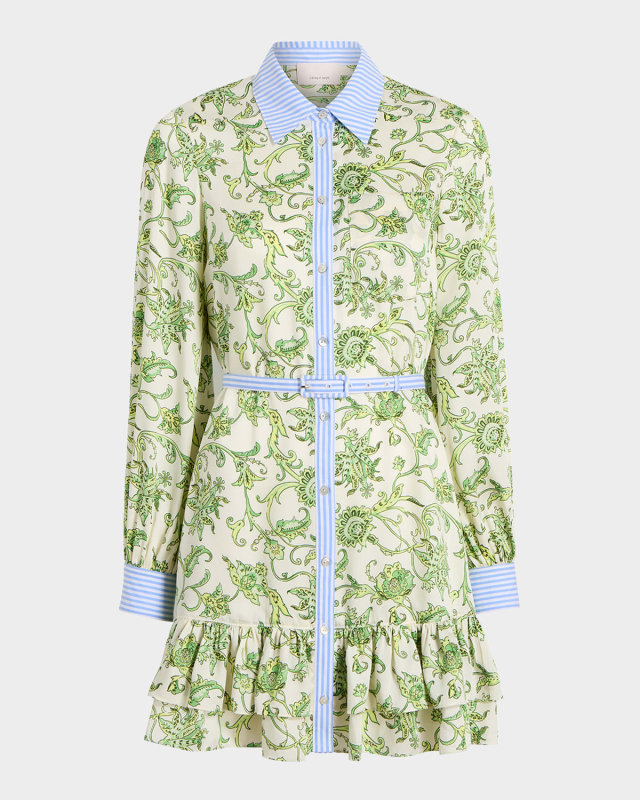 Tirza Paisley Long-Sleeve Mini Dress